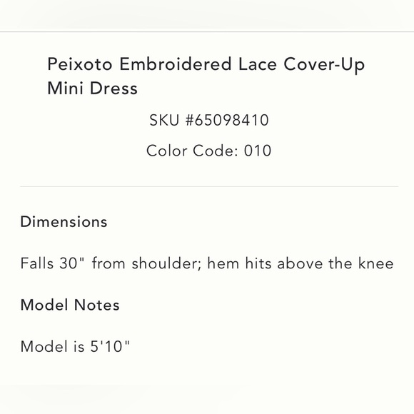 Anthropologie Peixoto Embroidered Lace Cover-Up Dress Size L NWT READ - Picture 8 of 17